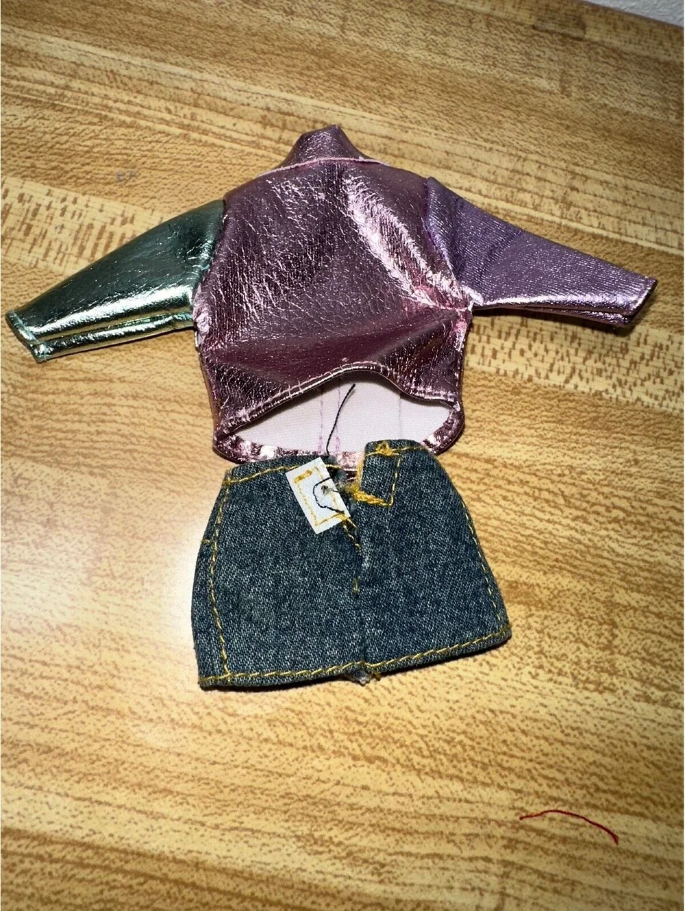 Barbie Doll Outfit - Metallic Purple Jacket with Blue Denim Skirt, Size Fits 11.